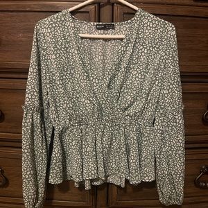 Peplum Long Sleeve Top